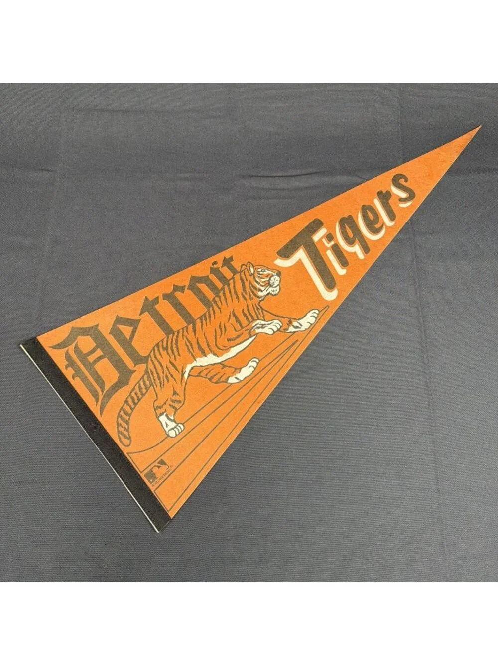Vintage Detroit Tigers Baseball Pennant 1970s Era Cloth Felt -A